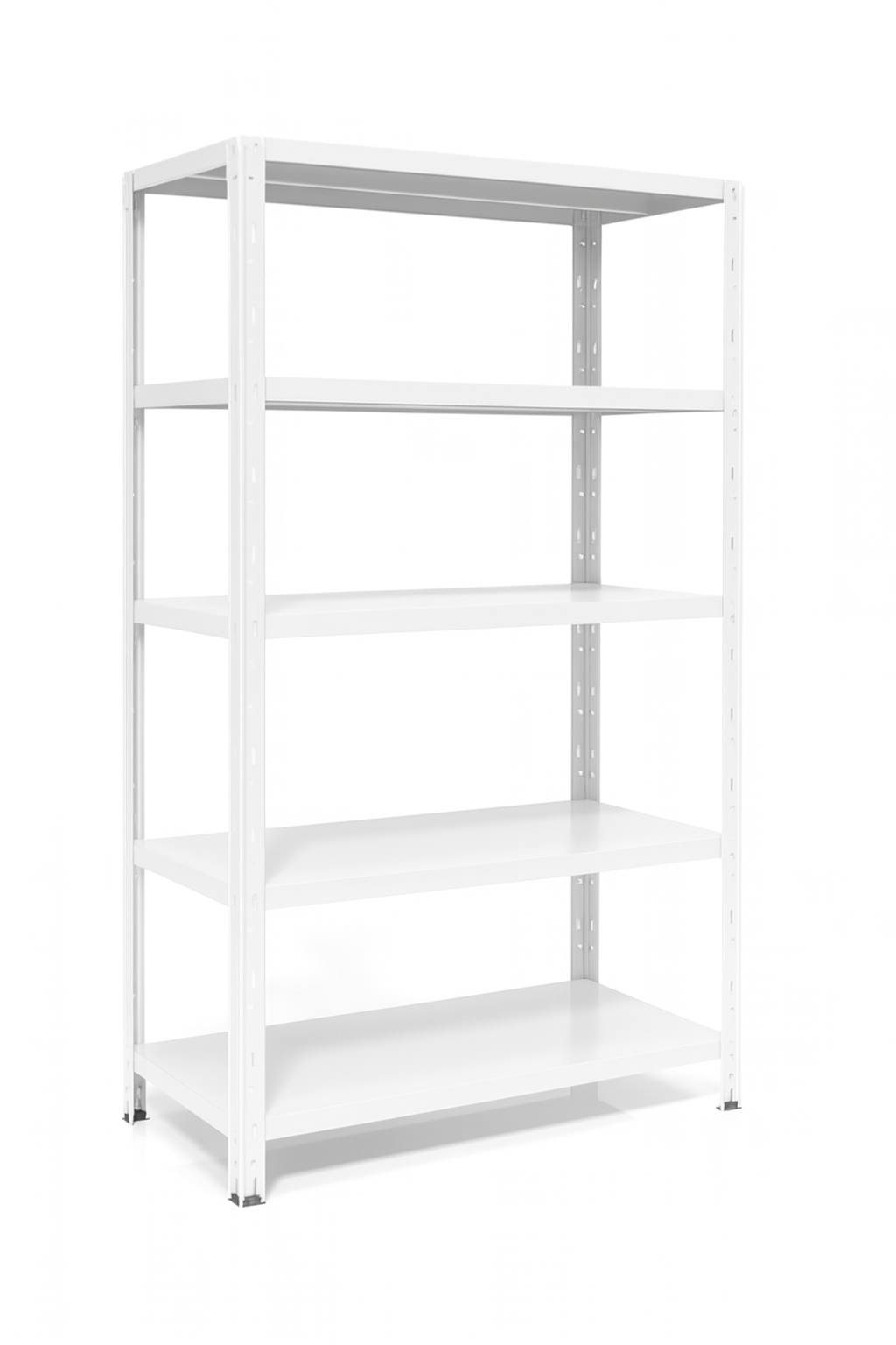 כוננית 5 מדפים מתכת לבנה למשקל כבד 100X40X188 ס"מ